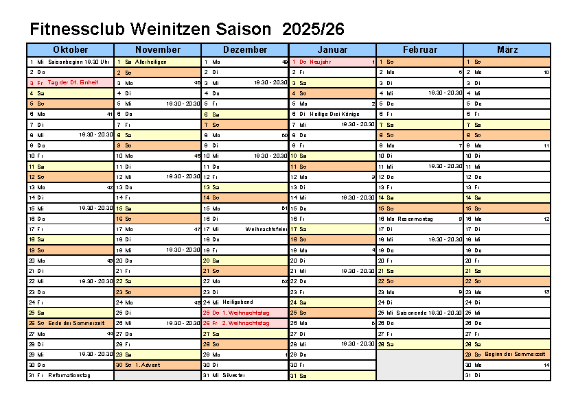 Trainingsplan